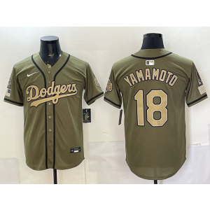 Los Angeles Dodgers 18 Yamamoto Salute to Service Cool Base Men Jersey 1 Los Angeles Dodgers 18 Yamamoto Salute to Service Cool Base Men Jersey 1