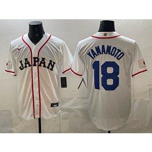 Los Angeles Dodgers 18 Yamamoto White World Cup Cool Base Men Jersey Los Angeles Dodgers 18 Yamamoto White World Cup Cool Base Men Jersey