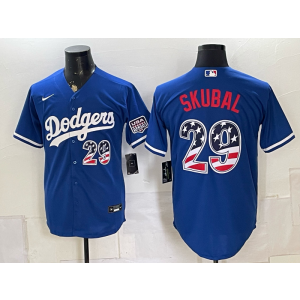 Los Angeles Dodgers 29 Skubal Blue USA 250 Fourth of July Men Jersey