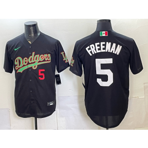 Los Angeles Dodgers 5 Freeman Black Mexico Men Jersey