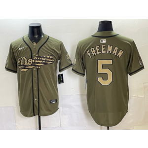 Los Angeles Dodgers 5 Freeman Salute to Service Cool Base Men Jersey 1 Los Angeles Dodgers 5 Freeman Salute to Service Cool Base Men Jersey 1