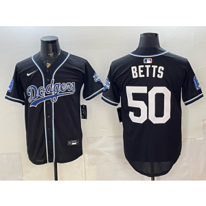 Los Angeles Dodgers 50 Betts Black Champion Cool Base Men Jersey Los Angeles Dodgers 50 Betts Black Champion Cool Base Men Jersey