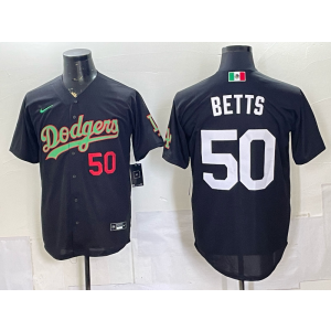 Los Angeles Dodgers 50 Betts Black Mexico Men Jersey