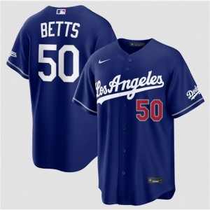 Los Angeles Dodgers 50 Mookie Betts Royal 2026 Alternate Stadium Men Jersey