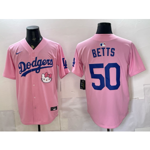 Los Angeles Dodgers 50 Pink Hello Kitty Cool Base Men Jersey Los Angeles Dodgers 50 Pink Hello Kitty Cool Base Men Jersey