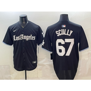 Los Angeles Dodgers 67 Scully Black Gothic Cool Base Men Jersey Los Angeles Dodgers 67 Scully Black Gothic Cool Base Men Jersey
