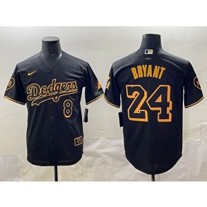 Los Angeles Dodgers 8 & 24 Kobe Bryant Black Men Jersey