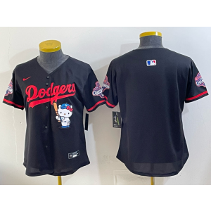 Los Angeles Dodgers Blank Black Hello Kitty Cool Base Youth Jersey Los Angeles Dodgers Blank Black Hello Kitty Cool Base Youth Jersey