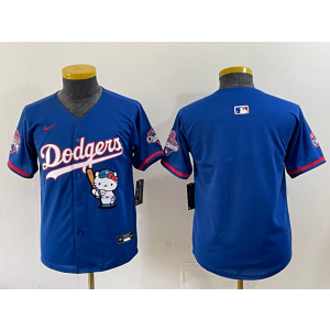 Los Angeles Dodgers Blank Blue Hello Kitty Cool Base Youth Jersey Los Angeles Dodgers Blank Blue Hello Kitty Cool Base Youth Jersey