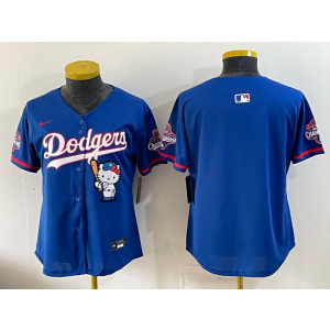 Los Angeles Dodgers Blank Blue Hello Kitty Cool Base Youth Jersey Los Angeles Dodgers Blank Blue Hello Kitty Cool Base Youth Jersey