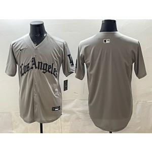 Los Angeles Dodgers Blank Grey Gothic Cool Base Men Jersey Los Angeles Dodgers Blank Grey Gothic Cool Base Men Jersey