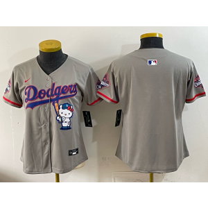 Los Angeles Dodgers Blank Grey Hello Kitty Cool Base Youth Jersey Los Angeles Dodgers Blank Grey Hello Kitty Cool Base Youth Jersey