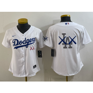 Los Angeles Dodgers Blank New White Women Jersey