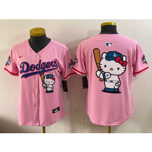 Los Angeles Dodgers Blank Pink Hello Kitty Cool Base Youth Jersey Los Angeles Dodgers Blank Pink Hello Kitty Cool Base Youth Jersey