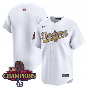 Los Angeles Dodgers Blank White Gold 2025 Champions Men Jersey