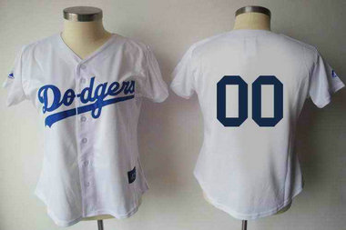 Los Angeles Dodgers Blank White Women Custom Jerseys Los Angeles Dodgers Blank White Women Custom Jerseys