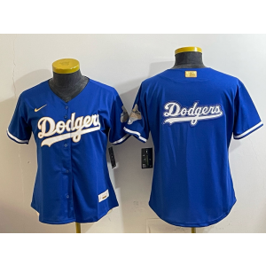 Los Angeles Dodgers Blue 2026 Gold Champion Cool Base Women Jersey Los Angeles Dodgers Blue 2026 Gold Champion Cool Base Women Jersey