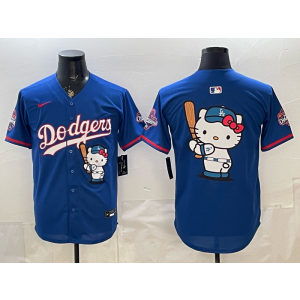 Los Angeles Dodgers Blue Hello Kitty Cool Base Men Jersey Los Angeles Dodgers Blue Hello Kitty Cool Base Men Jersey