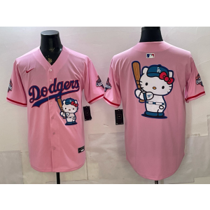 Los Angeles Dodgers Pink Hello Kitty Cool Base Men Jersey Los Angeles Dodgers Pink Hello Kitty Cool Base Men Jersey