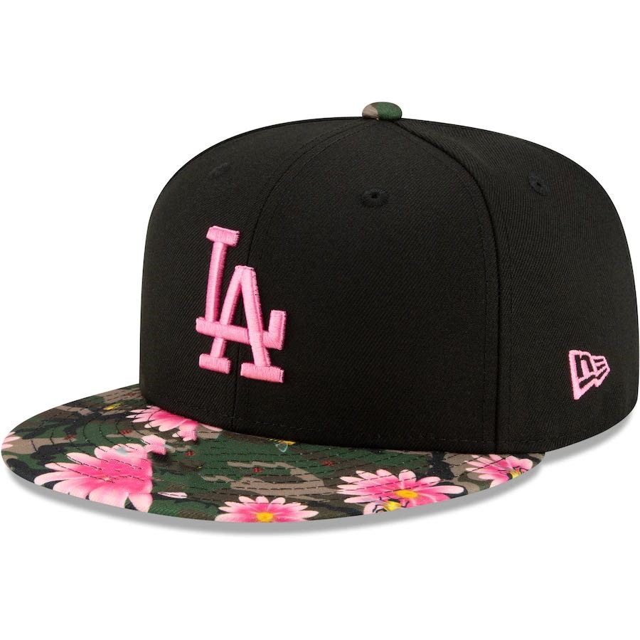 Los Angeles Dodgers black pink caps tx