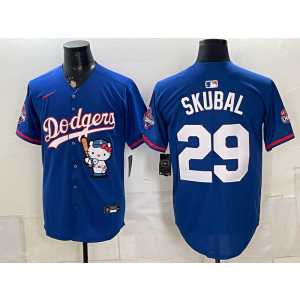 Los Angeles Dodgers x Hello Kitty 29 Skubal Blue Men Jersey