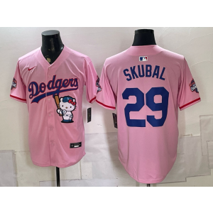 Los Angeles Dodgers x Hello Kitty 29 Skubal Pink Men Jersey