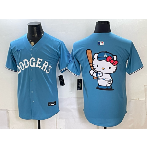 Los Angeles Dodgers x Hello Kitty Light Blue Men Jersey