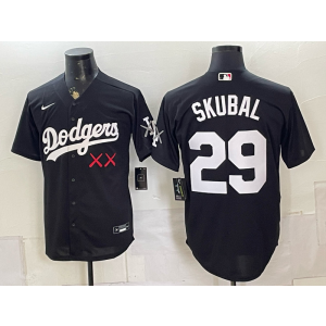 Los Angeles Dodgers x KAWS 29 Skubal Black Men Jersey