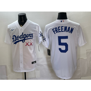 Los Angeles Dodgers x KAWS 5 Freeman White Men Jersey Los Angeles Dodgers x KAWS 5 Freeman White Men Jersey