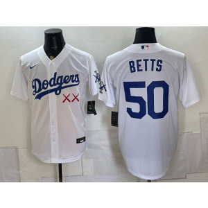 Los Angeles Dodgers x KAWS 50 Betts White Men Jersey Los Angeles Dodgers x KAWS 50 Betts White Men Jersey
