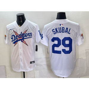 Los Angeles Dodgers x One Piece 29 Skubal White Men Jersey