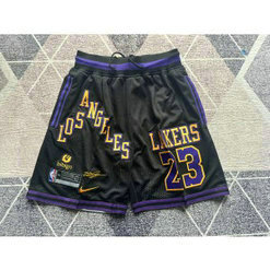 Los Angeles Lakers 23 James Black Shorts Los Angeles Lakers 23 James Black Shorts