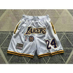 Los Angeles Lakers 24 Kobe White Shorts Los Angeles Lakers 24 Kobe White Shorts