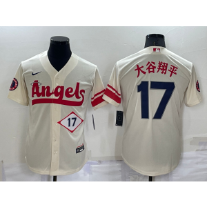 MLB Angels 17 Shohei Ohtani Cream 2021 City Connect Cool Base Men Jersey MLB Angels 17 Shohei Ohtani Cream 2021 City Connect Cool Base Men Jersey