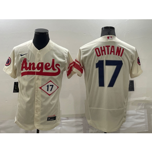 MLB Angels 17 Shohei Ohtani Cream 2021 City Connect Flexbase Men Jersey MLB Angels 17 Shohei Ohtani Cream 2021 City Connect Flexbase Men Jersey
