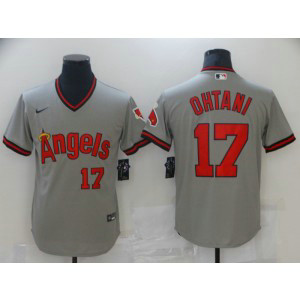 MLB Angels 17 Shohei Ohtani Grey Cool Base Men Jersey MLB Angels 17 Shohei Ohtani Grey Cool Base Men Jersey