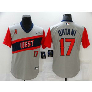 MLB Angels 17 Shohei Ohtani Grey Nickname Cool Base Men Jersey MLB Angels 17 Shohei Ohtani Grey Nickname Cool Base Men Jersey
