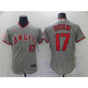 MLB Angels 17 Shohei Ohtani Grey Nike Cool Base Men Jersey MLB Angels 17 Shohei Ohtani Grey Nike Cool Base Men Jersey
