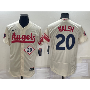 MLB Angels 20 Jared Walsh Cream 2021 City Connect Flexbase Men Jersey
