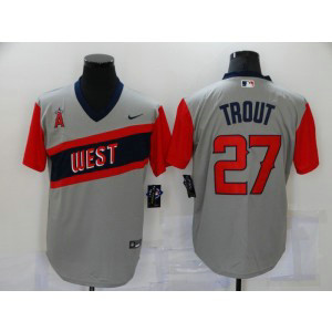 MLB Angels 27 Mike Trout Grey Nickname Cool Base Men Jersey MLB Angels 27 Mike Trout Grey Nickname Cool Base Men Jersey