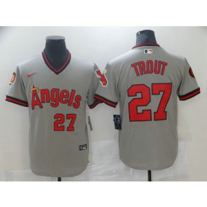 MLB Angels 27 Mike Trout Grey Nike Cool Base Men Jersey MLB Angels 27 Mike Trout Grey Nike Cool Base Men Jersey