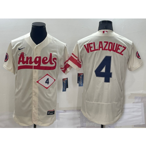 MLB Angels 4 Andrew Velazquez Cream 2021 City Connect Flexbase Men Jersey MLB Angels 4 Andrew Velazquez Cream 2021 City Connect Flexbase Men Jersey
