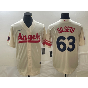 MLB Angels 63 Chase Silseth Cream 2021 City Connect Nike Cool Base Men Jersey MLB Angels 63 Chase Silseth Cream 2021 City Connect Nike Cool Base Men Jersey