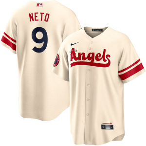 MLB Angels 9 Zach Neto Cream Nike Cool Base Men Jersey MLB Angels 9 Zach Neto Cream Nike Cool Base Men Jersey