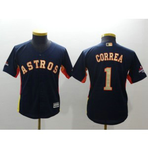 MLB Astros 1 Carlos Correa Navy 2018 Gold Program Cool Base Youth Jersey MLB Astros 1 Carlos Correa Navy 2018 Gold Program Cool Base Youth Jersey
