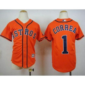 MLB Astros 1 Carlos Correa Orange Cool Base Youth Jersey MLB Astros 1 Carlos Correa Orange Cool Base Youth Jersey