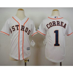 MLB Astros 1 Carlos Correa White Cool Base Youth Jersey MLB Astros 1 Carlos Correa White Cool Base Youth Jersey