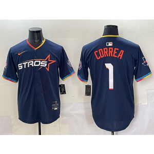 MLB Astros 1 Correa Navy Nike Cool Base Men Jersey MLB Astros 1 Correa Navy Nike Cool Base Men Jersey