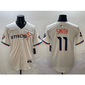 MLB Astros 11 Smith Cream City Nike Cool Base Men Jersey MLB Astros 11 Smith Cream City Nike Cool Base Men Jersey