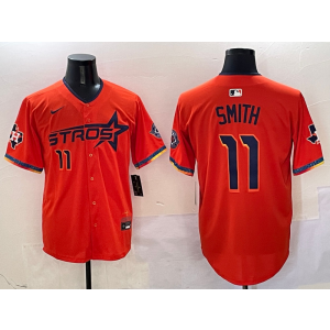 MLB Astros 11 Smith Orange Nike Cool Base Men Jersey MLB Astros 11 Smith Orange Nike Cool Base Men Jersey